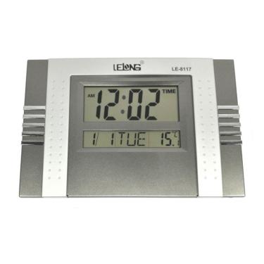 Imagem de Relógio Digital De Mesa Ou Parede Data E Temperatura Cor:cinza