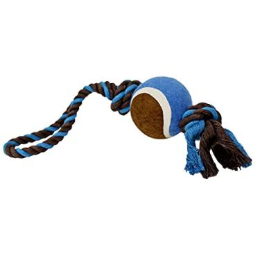 Imagem de LOVINPUP Brinquedo de corda para cães com bola de tênis, corda de nylon com bolas, brinquedo divertido de cabo de guerra para cães, brinquedo de cachorro resistente para mastigadores agressivos,