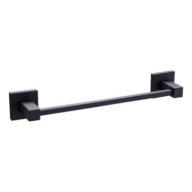 Imagem de Porta Toalhas Rosto Metal 30cm Preto Fosco Banheiro Toalhas Suporte