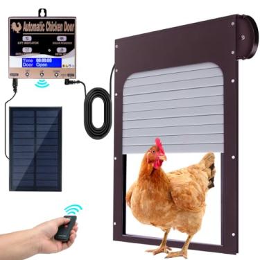 Imagem de Energia solar automática para porta de galinheiro, porta automática de galinheiro alimentada por energia solar com controle remoto, porta de galinha automática com temporizador, abridor de porta de