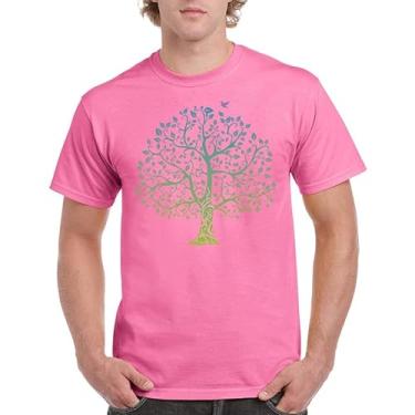 Imagem de BAFlo Camisetas masculinas e femininas com estampa de árvore da vida, rosa, G