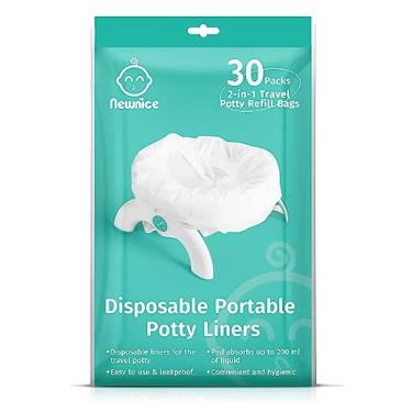 Imagem de Newnice 30 pacotes de forros descartáveis para vaso sanitário com almofadas absorventes de 200 ml, sacos portáteis de viagem compatíveis com o penico OXO Tot 2 em 1 Go Pott, forros de treinamento para