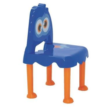 Imagem de Cadeira Plastica Infantil Montavel Monster Azul E Laranja - Tramontina