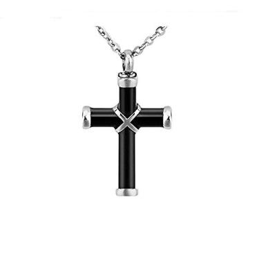 Imagem de YTIYT Colar de cinzas, colares de urna para cinzas, aço inoxidável, pingente de urna de cruz e ossos, pingente memorial, Aço inoxidável, não conhecido