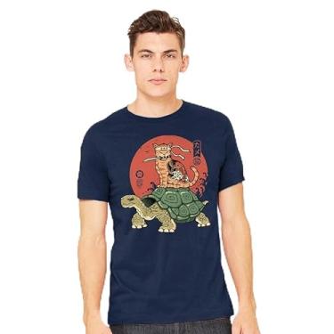 Imagem de TeeFury - Catana On Turtle - Camiseta masculina animal,, Turquesa, M