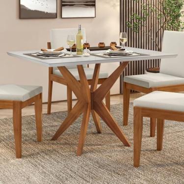 Imagem de Mesa de Jantar 4 Lugares 120x90cm Donna Mel Natural/Off White