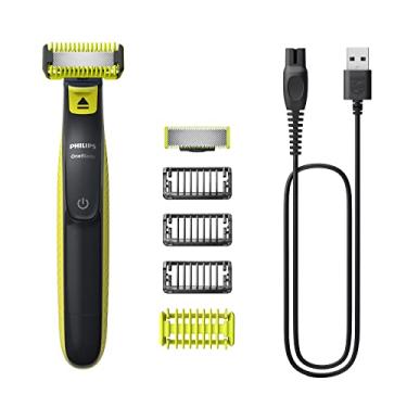 Imagem de Aparador e Barbeador Elétrico de Pelos Philips OneBlade com 4 pentes QP2824/10 À prova d’água - Bivolt