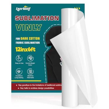Imagem de Lzerking Sublimação Htv para tecido escuro 30,5 cm x 1,8 m Vinil de sublimação fosco para camisas de algodão, presentes DIY, vinil de transferência de calor Subli fácil compatível com xTool M1,