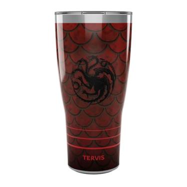 Imagem de Tervis Copo de viagem Traveler Game of Thrones - Casa do Dragão - Copo de viagem com isolamento térmico de parede tripla que mantém as bebidas frias e quentes, 850 g, aço inoxidável