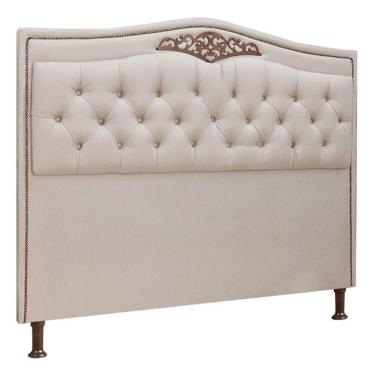 Imagem de Cabeceira Estofada Holanda 1,60 Queen Linho Star Confort Capuccino