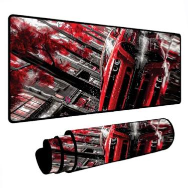 Imagem de Novo Mouse Pad Gamer Deskpad Speed Extra Grande Borda Costurada Profissional Varios Tamanhos - Muscle Vermelho (100x50)