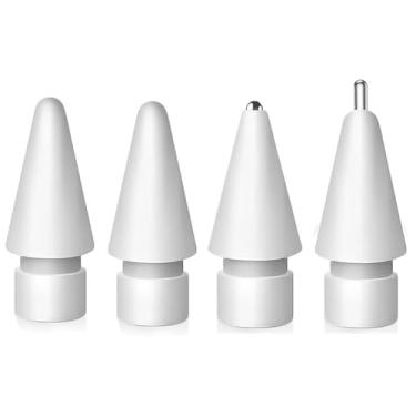 Imagem de YuanYouTong Pontas de substituição para Apple Pencil 2ª geração/1ª geração/ponta USB-C Pencil atualizada, sem desgaste, ponta fina, controle preciso, mix de pontas de metal para Apple Pencil (pacote