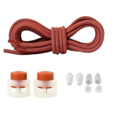 Imagem de Elastic Laces Sneakers Round Rubber Bands No Tie Shoelaces Unisex Basketball Shoe Laces Children Free Tie Shoestrings(Brown)