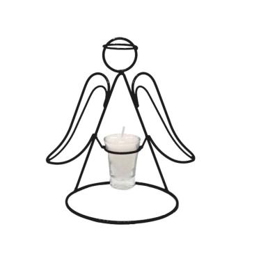 Imagem de Anjo castiçal porta vela Decorativo Velitas vela branca