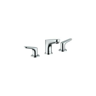 Imagem de hansgrohe Torneira de pia de banheiro Focus Modern com 2 alças 3 12,7 cm de altura cromada, 04369000