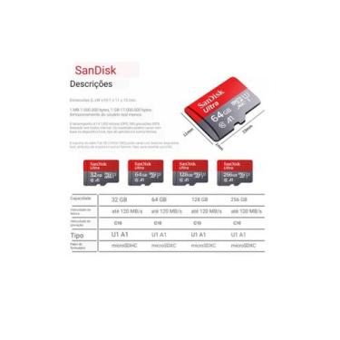 Imagem de Cartão Memória SanDisk 128gb 120mbs/s Classe 10