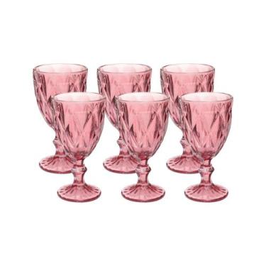 Imagem de Taças Diamante Copos Vidro Lilás Bico De Jaca 300ml - 6un - QUALITY HO