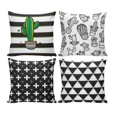 Imagem de Kit 04 Capas Almofada Digital Cactos Decorativas 42x42cm  - DUCASA ENX