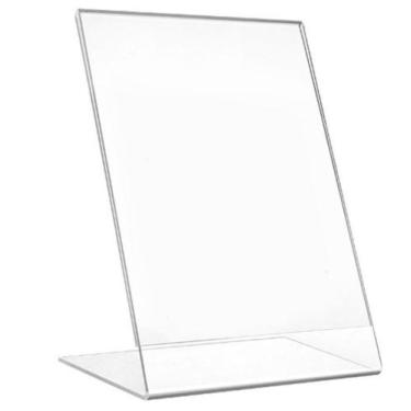Imagem de Display de mesa em Acrilico A4 Vertical em L - MCM Acrilicos