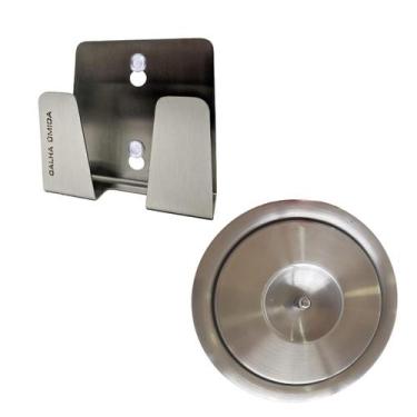 Imagem de Kit Lixeira Embutir Inox 3l + Porta Esponja Em Inox 304 KLE0008 - LOJA