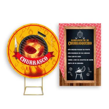 Imagem de Painel De Festa Redondo 1,50x1,50 + Painel Vertical 1,50x2,20 - Churra