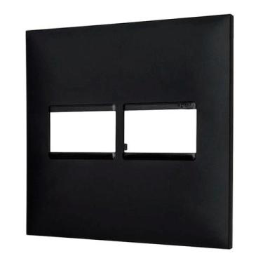 Imagem de Placa Pial Plus Preta 4x4 2 Módulos, Preto