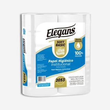 Imagem de Papel higienico rolão f.simples Soft Basic Elegans Mili 10X300 8 ROLOS