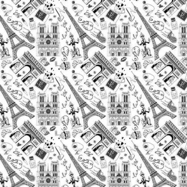 Imagem de Papel De Parede Paris Preto E Branco Autocolante Sala Quarto - LRP