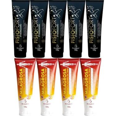 Imagem de Kit 5 Pomada Massageadora Fisiofort Premium 150g + 4 Pomada Massageado