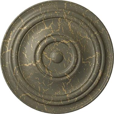 Imagem de Medalhão de teto tradicional Ekena Millwork CM31TRACS 31 OD x 2 1/2" P (serve em toldos de até 8 1/4"), pintado à mão, cobre antigo, 31 1/2"OD x 2 1/2"P (Fits Canopies up to 8 1/4"), Hand-Painted Witch Hazel Crackle