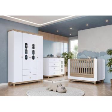 Imagem de Dormitório Infantil Aconchego Branco/Jequitibá - Henn - LM DECOR