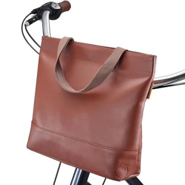 Imagem de sixthreezero Bolsa de bicicleta para rack frontal ou traseiro, bolsa universal impermeável para bicicleta, bolsas de armazenamento de carga para montagem em quadro, alça de transporte, marrom