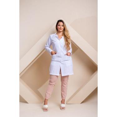 Imagem de Jaleco tradicional amanda acinturado em oxford premium  feminino - USE