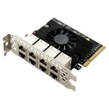 Imagem de IO CREST Adaptador de rede Gigabit Ethernet PCIe para 8 portas, suporta Windows 11/10/8.1/8/7, Win Server 2022/2019/2016, Linux