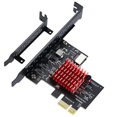 Imagem de YBBOTT Placa de expansão PCI Express, controlador PCIE 1X para USB 3.1, cartão tipo E de 10 Gbps (uma chave) Gen 2 adaptador de painel frontal Adaptador USB 3.0 X1 ASM3142 Suporte Win 10/8/7