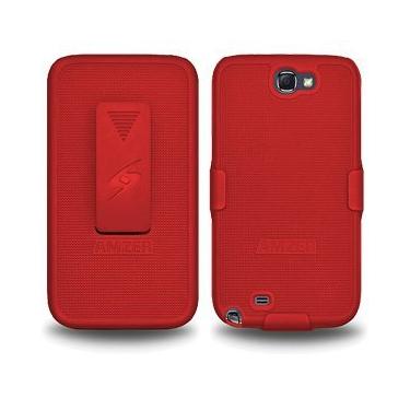 Imagem de Amzer AMZ94949 Shellster Shell Holster Combo Capa para Samsung Galaxy Note 2 II N7100 - 1 pacote - Embalagem de varejo - Vermelho