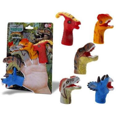 Imagem de Kit 5 Dedoches Dinossauro Infantil Rex Fantoche Para Bebês - Bee Toys