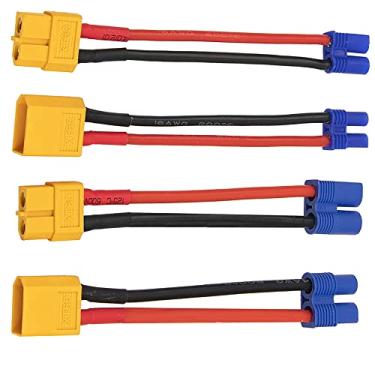 Imagem de ShareGoo EC2 to XT60 Adapter & EC3 to XT60 Adapter Male Female w/3.93" Cable Wire for RC FPV Drone Car Lipo NiMH Battery Charger ESC