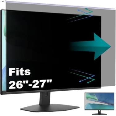 Imagem de Pozlle Protetor de tela de privacidade de computador para pendurar compatível com monitor panorâmico de mesa de 26/27 polegadas - design antireflexo e filtro de luz azul para pendurar e colocar