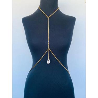 Imagem de Body chain banhado tendência verão com pingente de Búzios - Dondocas.B
