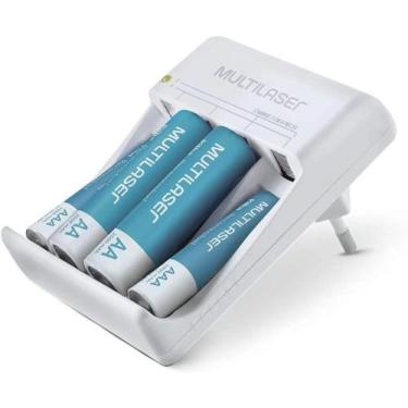 Imagem de Kit Carregador Bivolt + 4 Pilhas AA/AAA Recarregáveis - MULTILASER