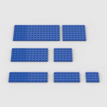 Imagem de Classic Building Plate Assortment Pack, 50pcs Blue Bulk plates with 7 Size Building Plate Base Plate, Compatible with Lego Parts and Pieces, Building Bricks, for Most Brands(Color:Blue)