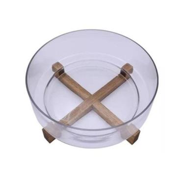 Imagem de Saladeira de Vidro com Base 28 cm Mimo Acácia VD24047 - Mimo Style