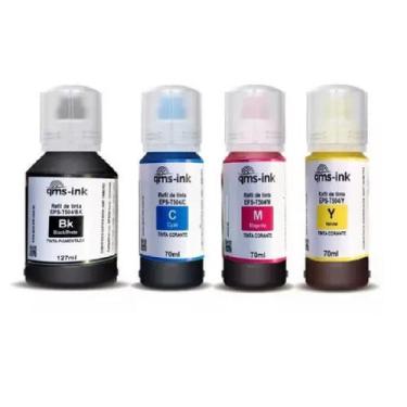 Imagem de Kit 4 Refil Tintas Qms-ink Para Impressora Canon G3160 G2160 Gi-11 - T