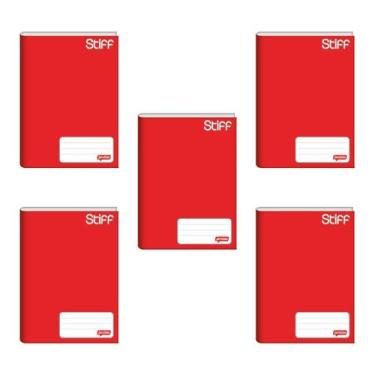 Imagem de Kit com 5 Cadernos Brochurão 96 Folhas Vermelho 20cmx27cm Jandaia