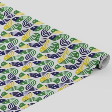 Imagem de Tecido Oxford Estampado Brasil Ondas Cores - 1,40m - Core Decore