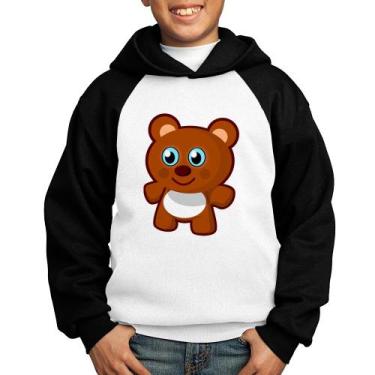 Imagem de Moletom Infantil Ursinho Desenho - Foca na Moda, Branco, Preto, 2
