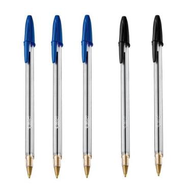 Imagem de Kit Caneta Bic Cristal 1.0 C/5 Unidades (Azul e Preta), 1