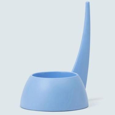 Imagem de Comedouro Italiano para cachorro United Pets Tail Com Cabo Alto Azul