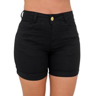 Imagem de Short Meia Coxa Intermediária Black. - NO ALCANCE JEANS , 36
